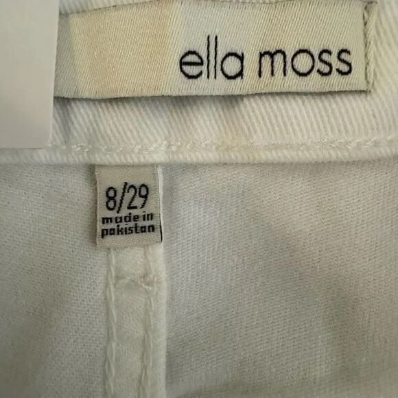Ella Moss High Rise Slim Straight Ankle  Leg Pockets White Solid SZ 8/29 #1910 - Picture 7 of 14